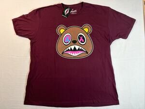 Baws Men's T-Shirt Tee Short Sleeve Maroon Size 2XL bear